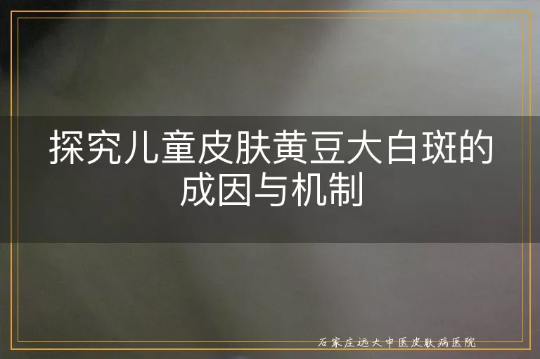 探究儿童皮肤黄豆大白斑的成因与机制