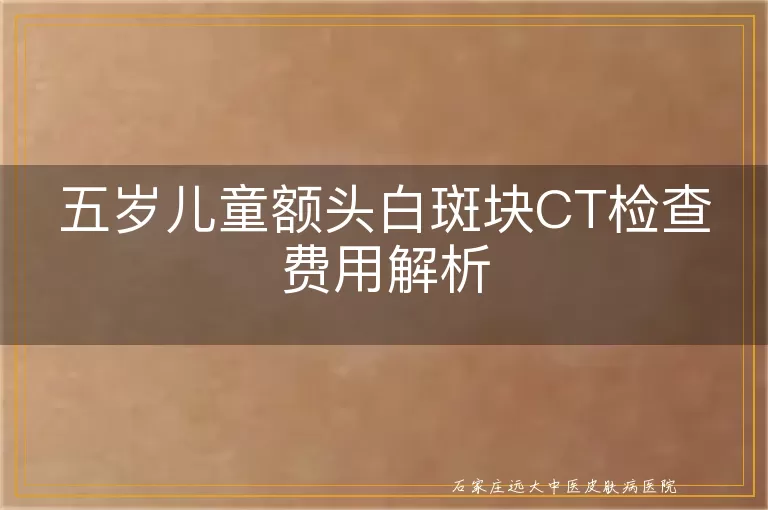 五岁儿童额头白斑块CT检查费用解析