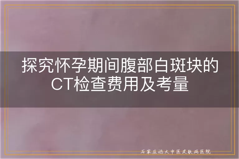 探究怀孕期间腹部白斑块的CT检查费用及考量