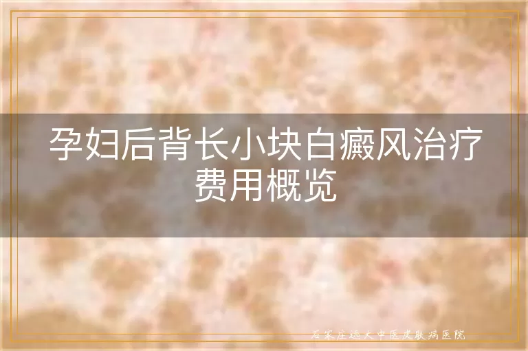 孕妇后背长小块白癜风治疗费用概览