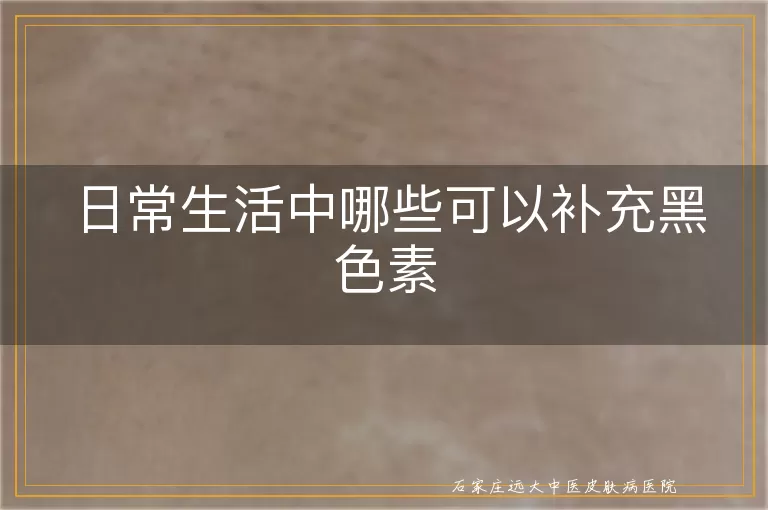 日常生活中哪些可以补充黑色素