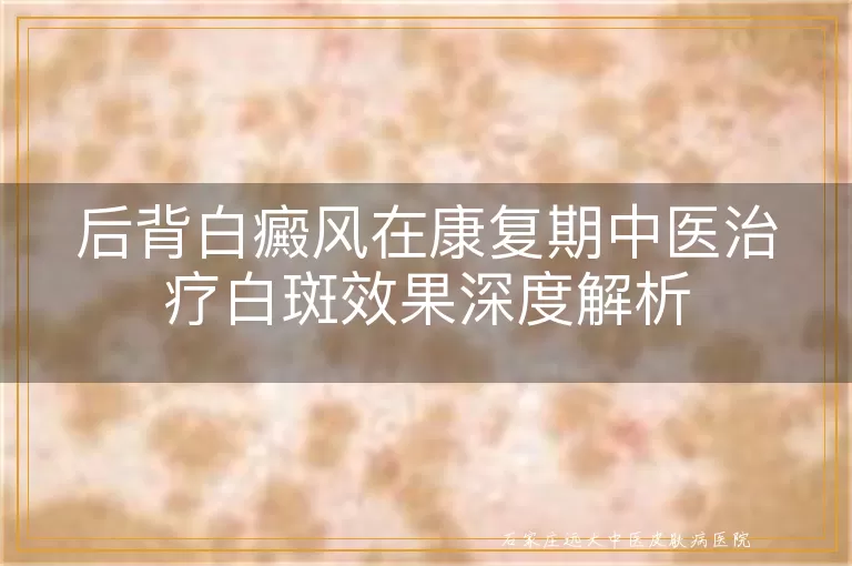 后背白癜风在康复期中医治疗白斑效果深度解析