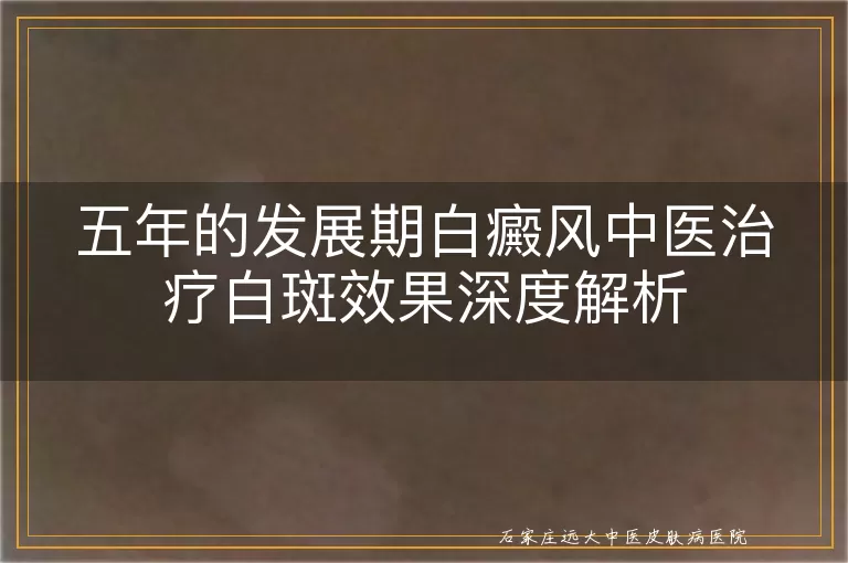 五年的发展期白癜风中医治疗白斑效果深度解析