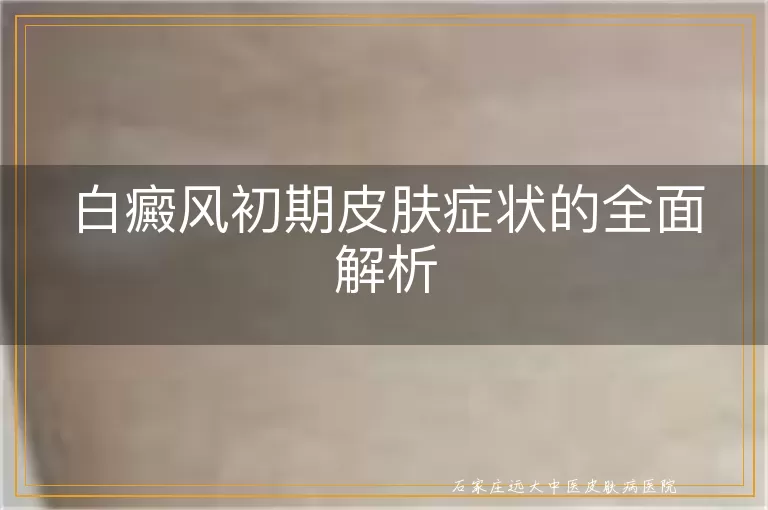 白癜风初期皮肤症状的全面解析