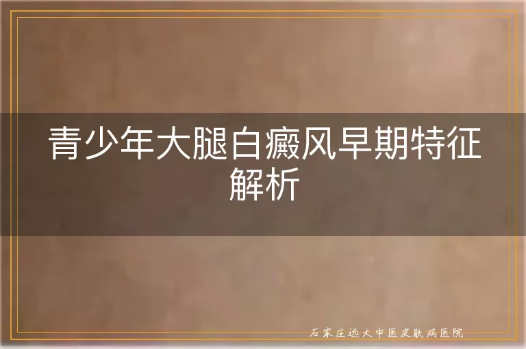 青少年大腿白癜风早期特征解析