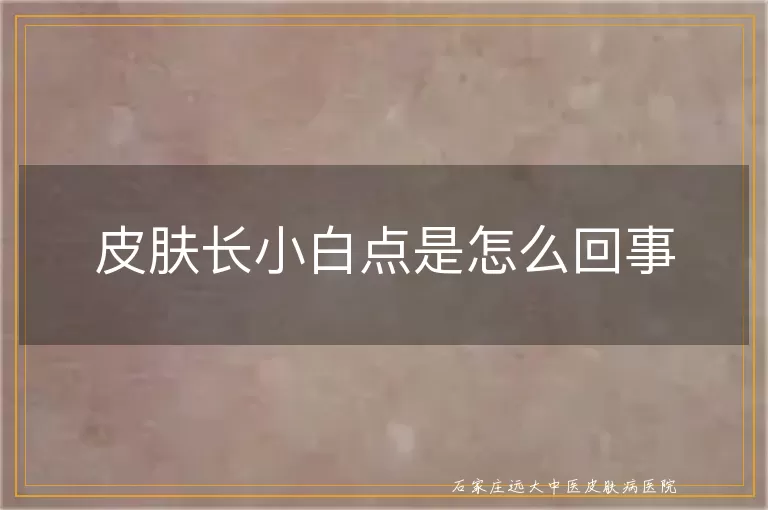 皮肤长小白点是怎么回事