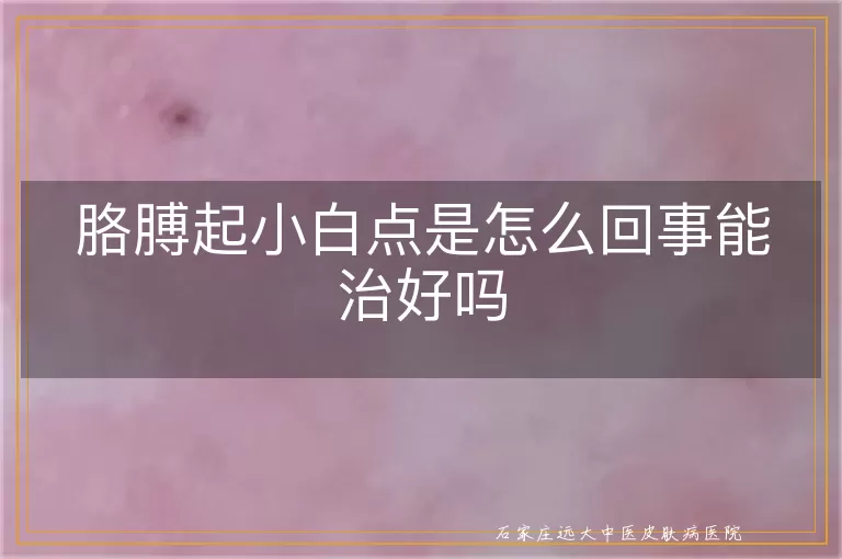 胳膊起小白点是怎么回事能治好吗