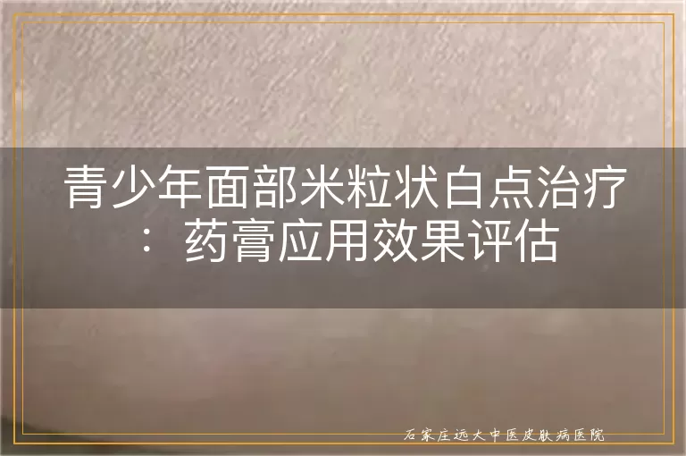 青少年面部米粒状白点治疗：药膏应用效果评估