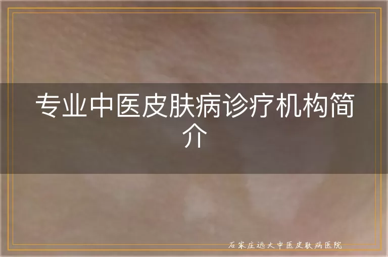 专业中医皮肤病诊疗机构简介