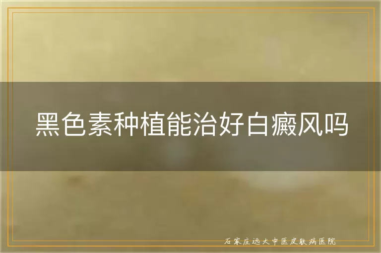 黑色素种植能治好白癜风吗