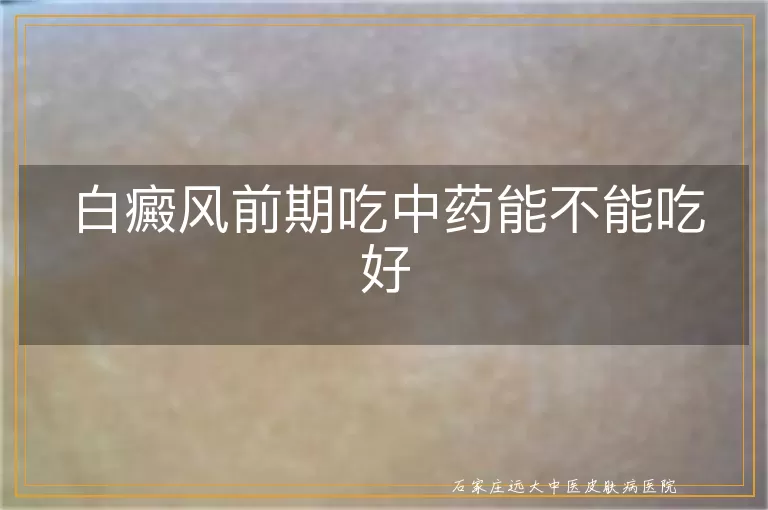 白癜风前期吃中药能不能吃好